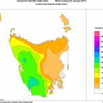 tasmania rainfall weekly 4th January 2014