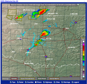 Tornado Oklahoma City radar 19 May 2013