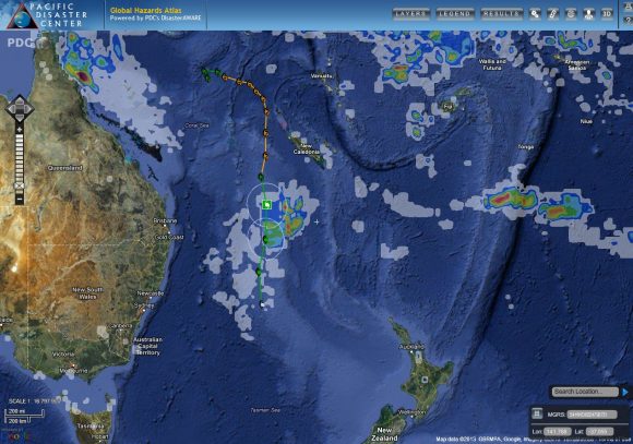 Tropical Cyclone Sandra warning for Lord Howe Island 1
