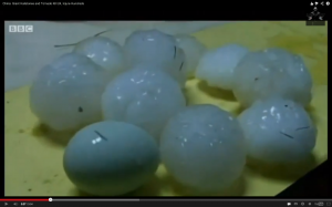 giant hailstones China