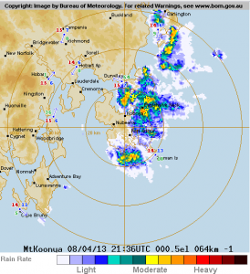 Tasmania Heavy Rainfall 9th April 2013