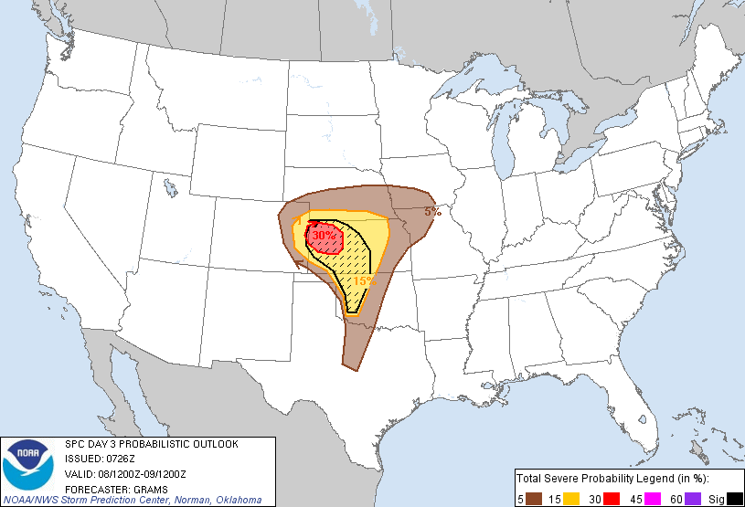Tornadoes expected in Texas, Oklahoma and Kansas 7th, 8th and 9th April 2013