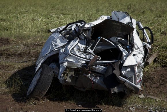 Vehicle tossed and destroyed in the El Reno Tornado 31st May 2013 1