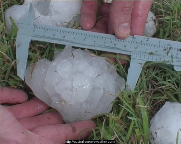 Largest hailstones i have ever recorded 9.6cm in diameter