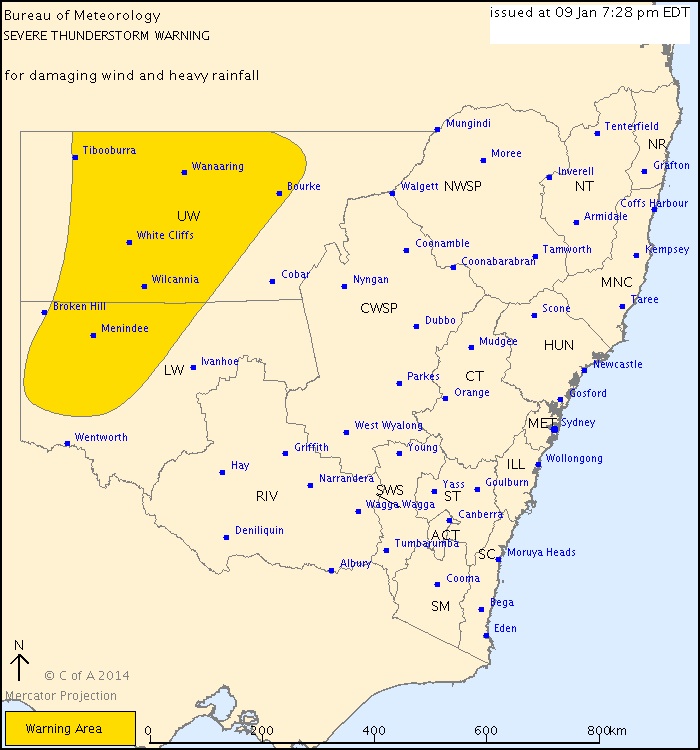 NSW Severe Thunderstorm Warning