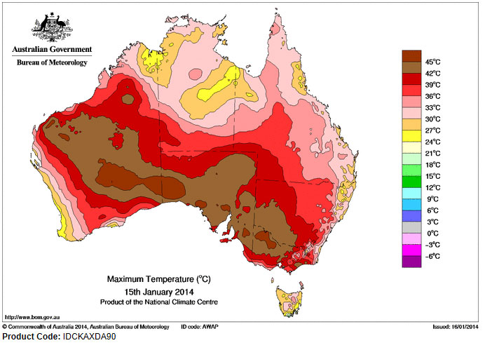 Some Weather facts for the January 2014 heatwave 2