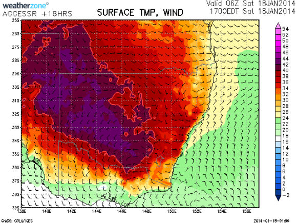 heat wave bushfires NSW Vic 18th January 2014
