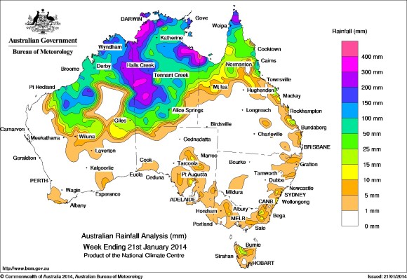Rainfall January Australia
