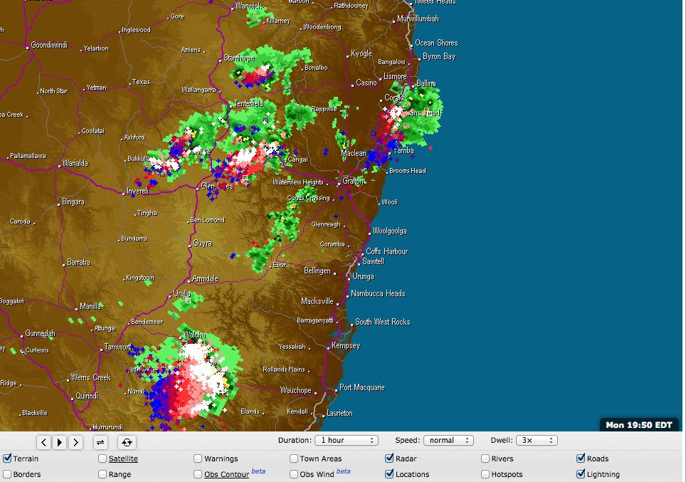 Lighting Storms northeast NSW 20th January 2014