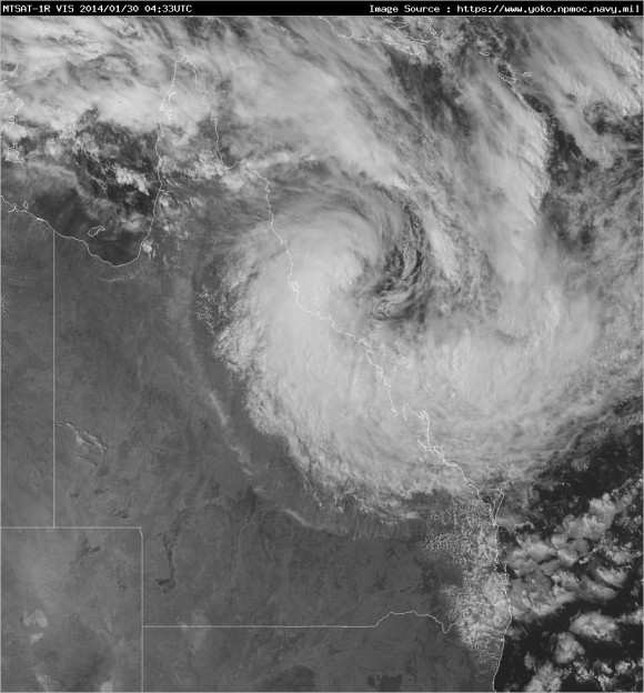 Satellite imagery of Tropical Cyclone Dylan