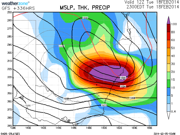 Flooding rains possible Sydney 18th February 2014