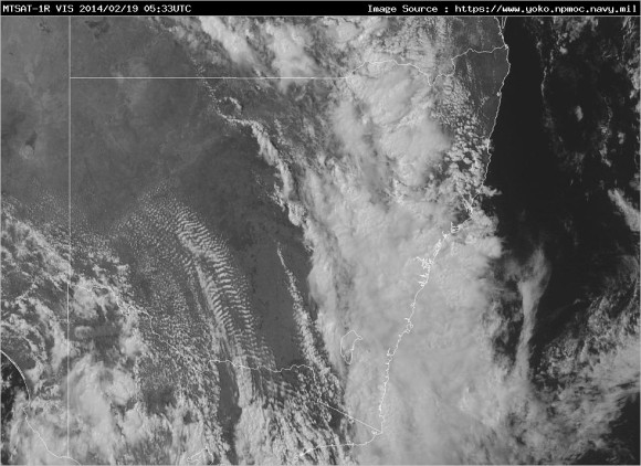 NSW Satellite Visible Image 19th February 2014