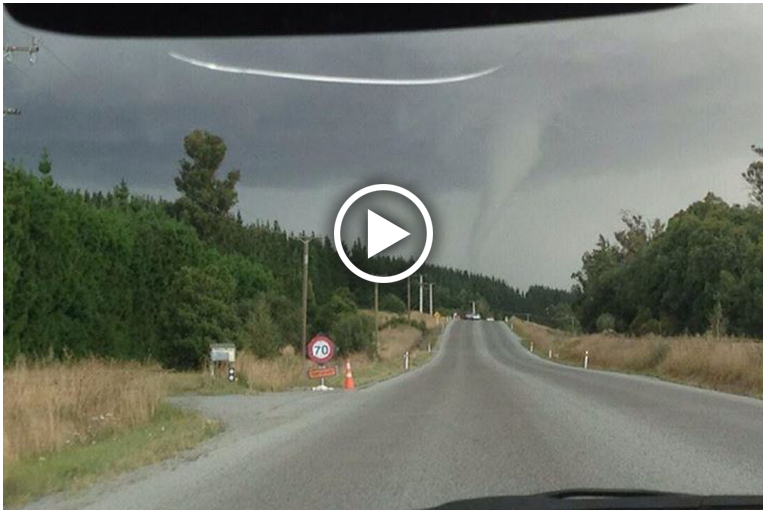 Supercell and Tornado hits Canterbury New Zealand