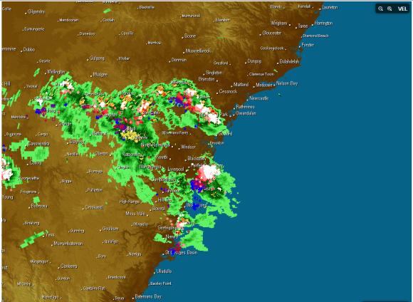 Lightning Radar sSydney 5th March 2014