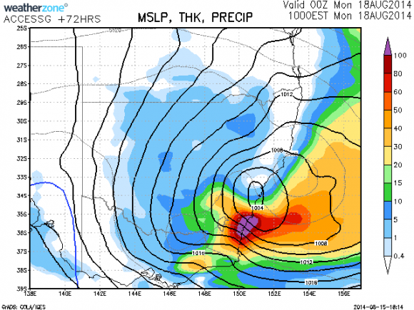 Heavy rain event 16th 17th august 2014