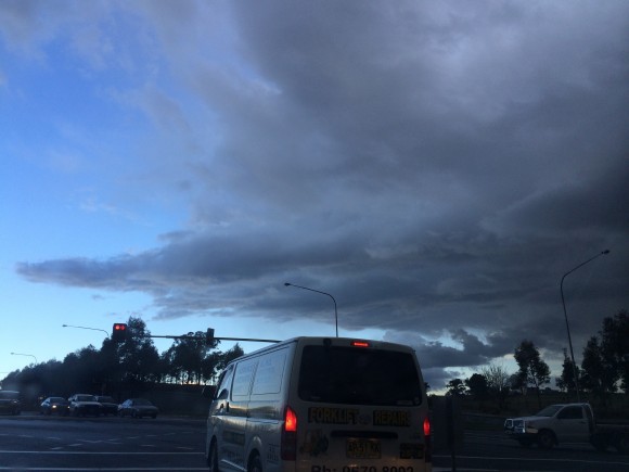 Easterly inflow bands into the storm