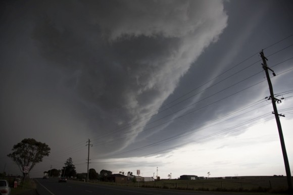 Daytime turns dark as storm moves overhead