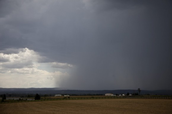 Microburst developing west of Penrith