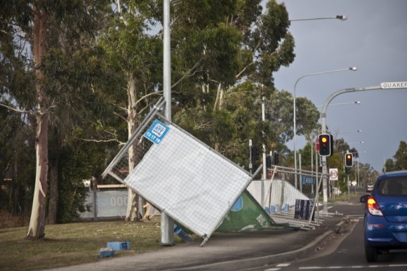 Damage from second microburst Quakers Hill