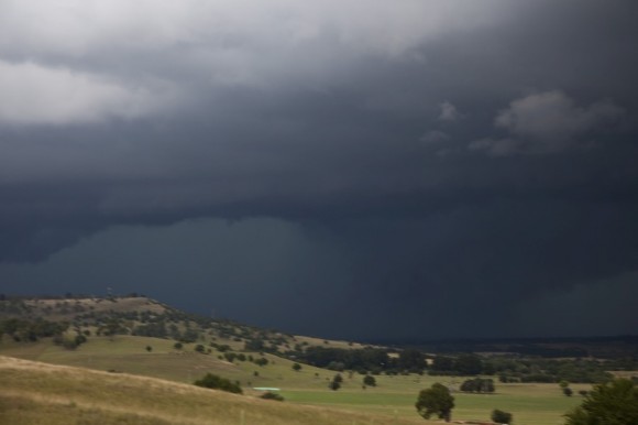 Thick scud indicative of cold outflow in the hail core