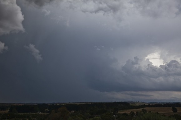 New updraft develops behind the storm complex