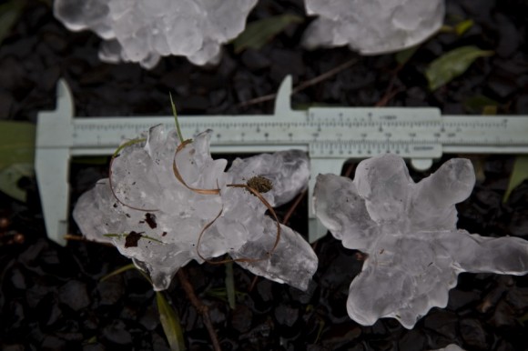 Giant hailstone 10cm in diameter