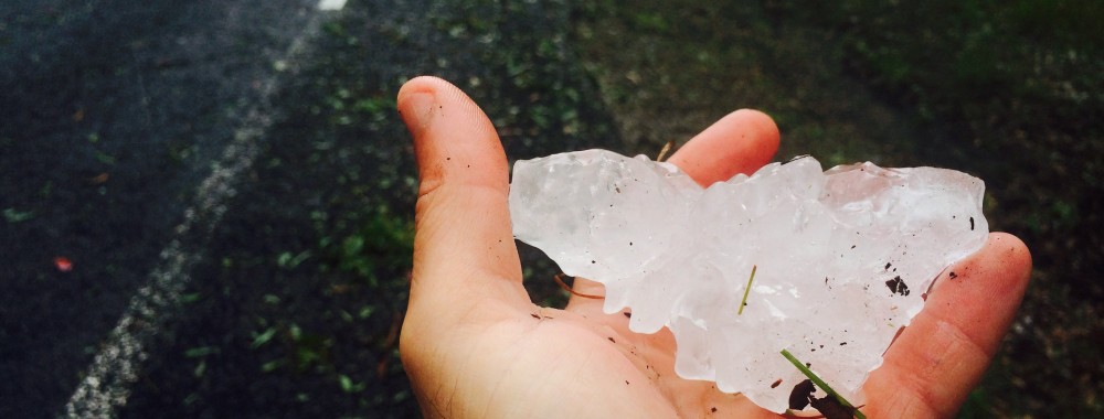 Huge 10cm hailstone 10th December 2014