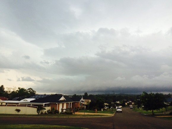 A second storm approaches captured on I-phone - seemingly exhibiting a supercell structure.