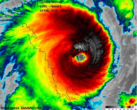 Tropical Cyclone Marcia  Infrared Satellite Image