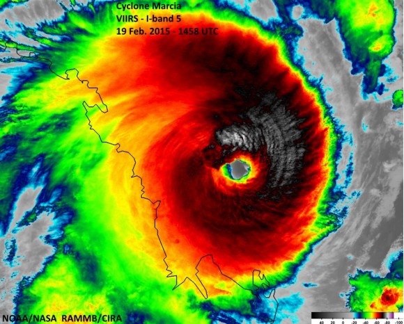 Tropical Cyclone Marcia Infrared Satellite Image