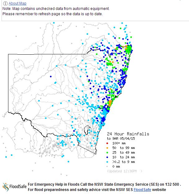 East Coast low and rain event - Eastern NSW 4 April 2015 2