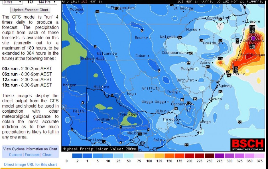 Coastal rain event and probable East Coast Low 20 to 23 April 2015