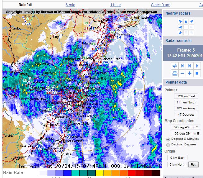Heavy rain / East coast low NSW coast 20 to 23 April 2015 5