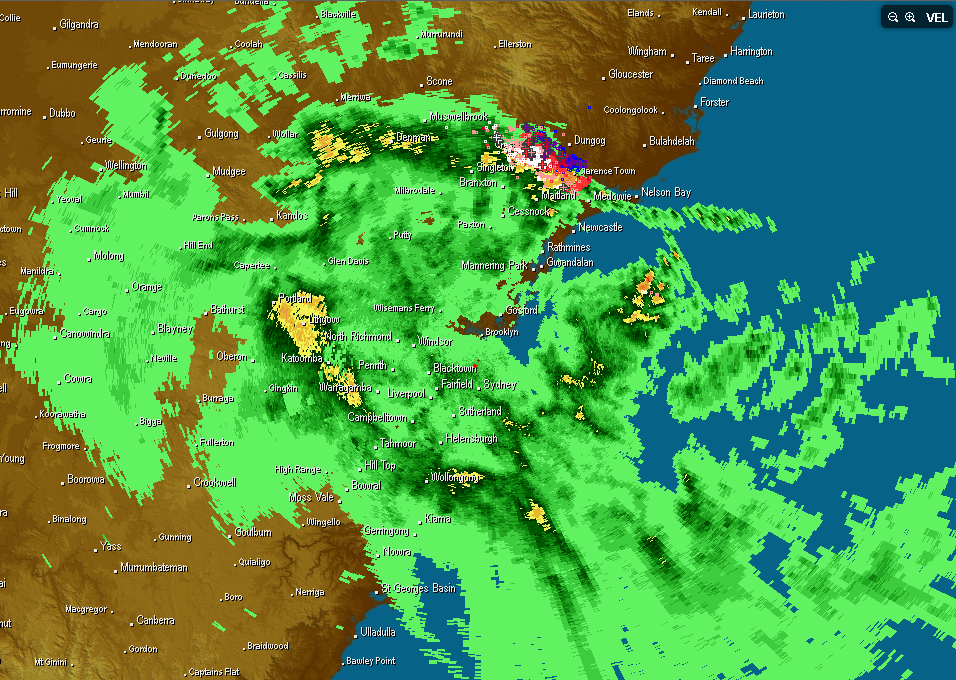 Rain Event Sydney Newcastle wWollongong 21st April 2015