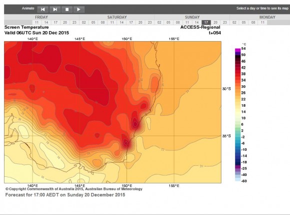 Heatwave grips December 16 to 20 2015 - Extreme