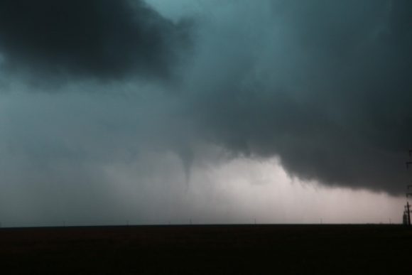 Funnel cloud possible tornado inside the inflow notch of now HP supercell