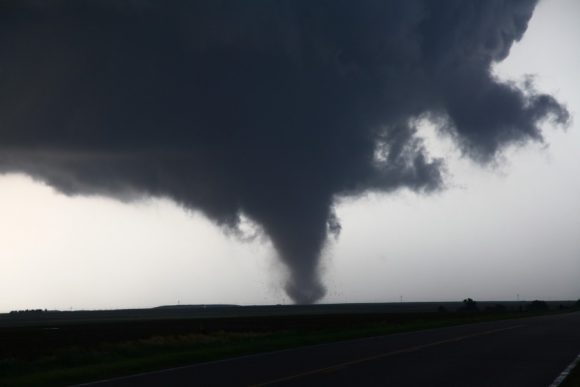 New strong tornado north of Dodge City