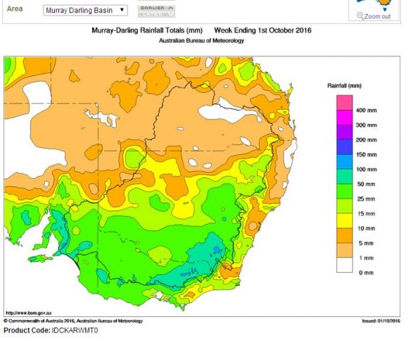 murray darling significant rainfall 