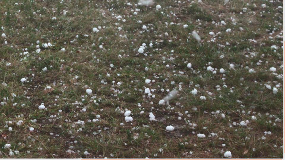 Supercell with very large hail Supercell with very large hail