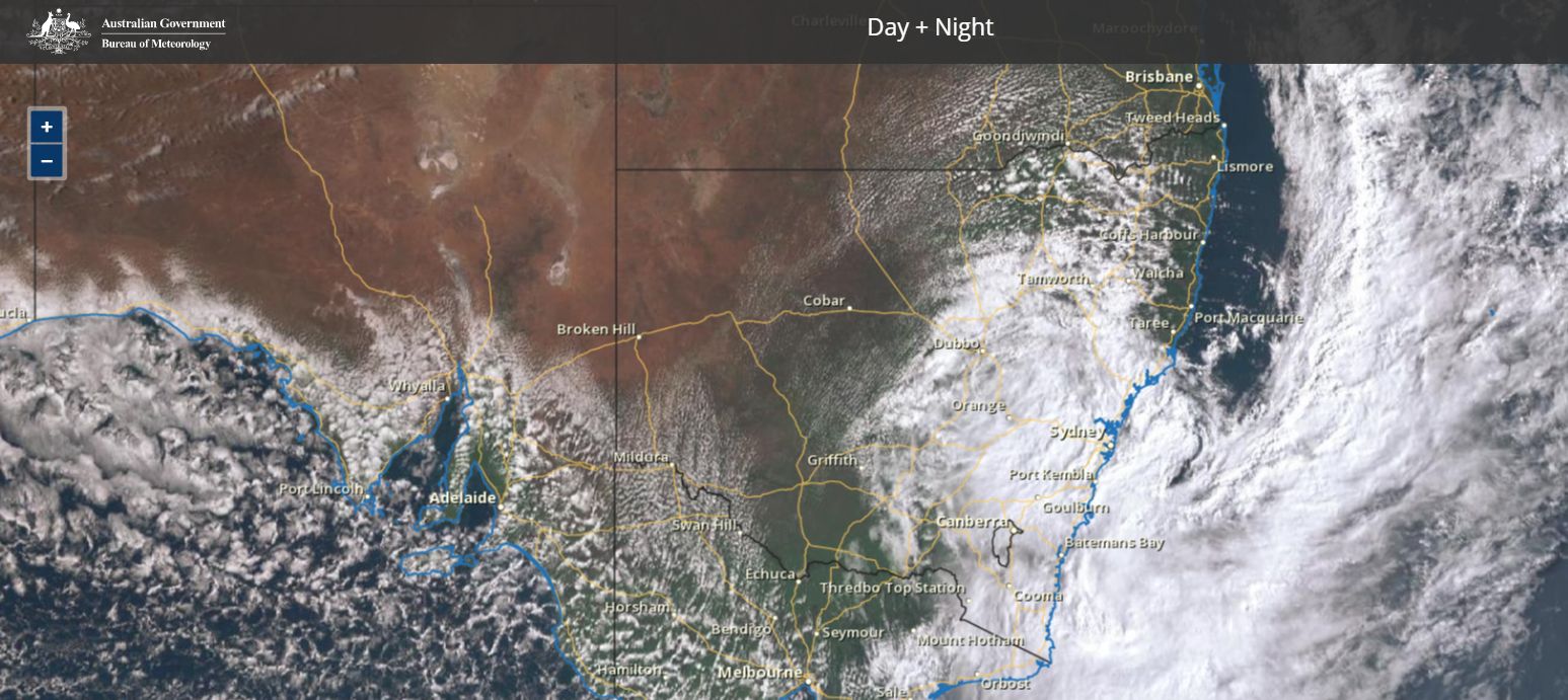 East coast low, rain, gales and cold 24 August 2021 Sydney to South