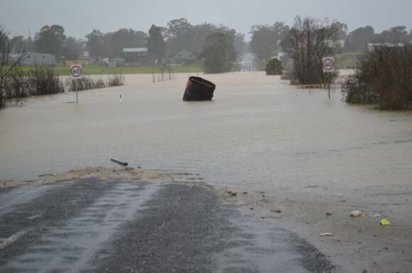 Flooded roads