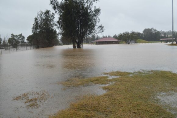 Rising flood waters