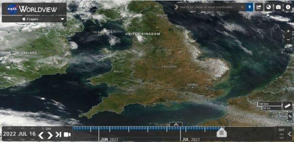 Satellite photo of England