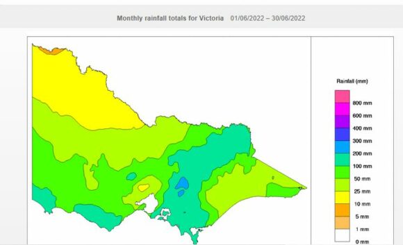 Rainfall for Victoria for June 2022