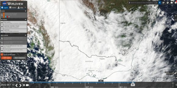 EOSDIS NASA Worldview of Southern Australia 13 October 22