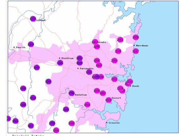 Sydney rainfall for the period 1 January to 30 September 2022