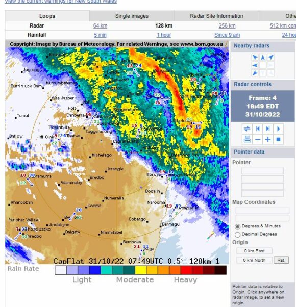 Close up image of Storm approaching Sydney