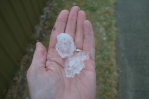 Hail shortly after storm had passed at Muswellbrook