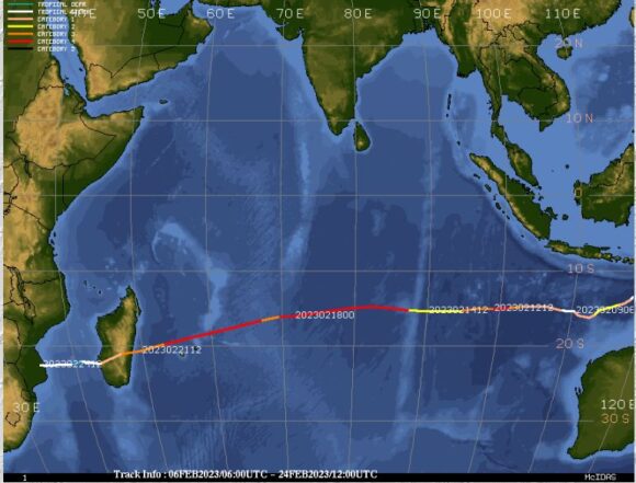 CIMSS Track of Tropical Cyclone Freddy February 2023