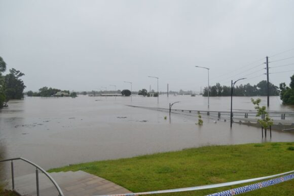 Windsor and Windsor Bridge during the March 2022 floods